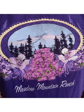 2003 Meadow Mountain Ranch Vintage Women's T-shirt Small Gildan Graphic Country